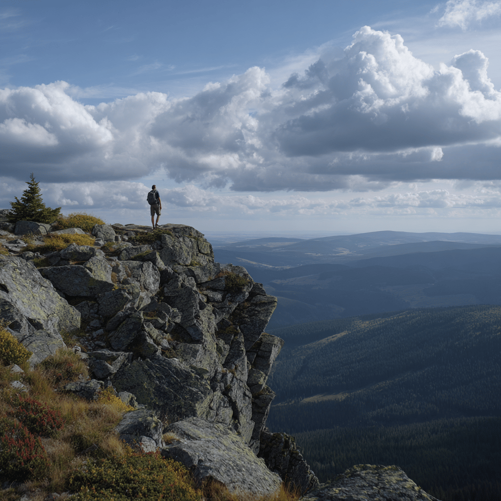 Śnieżka Mountain trail view
