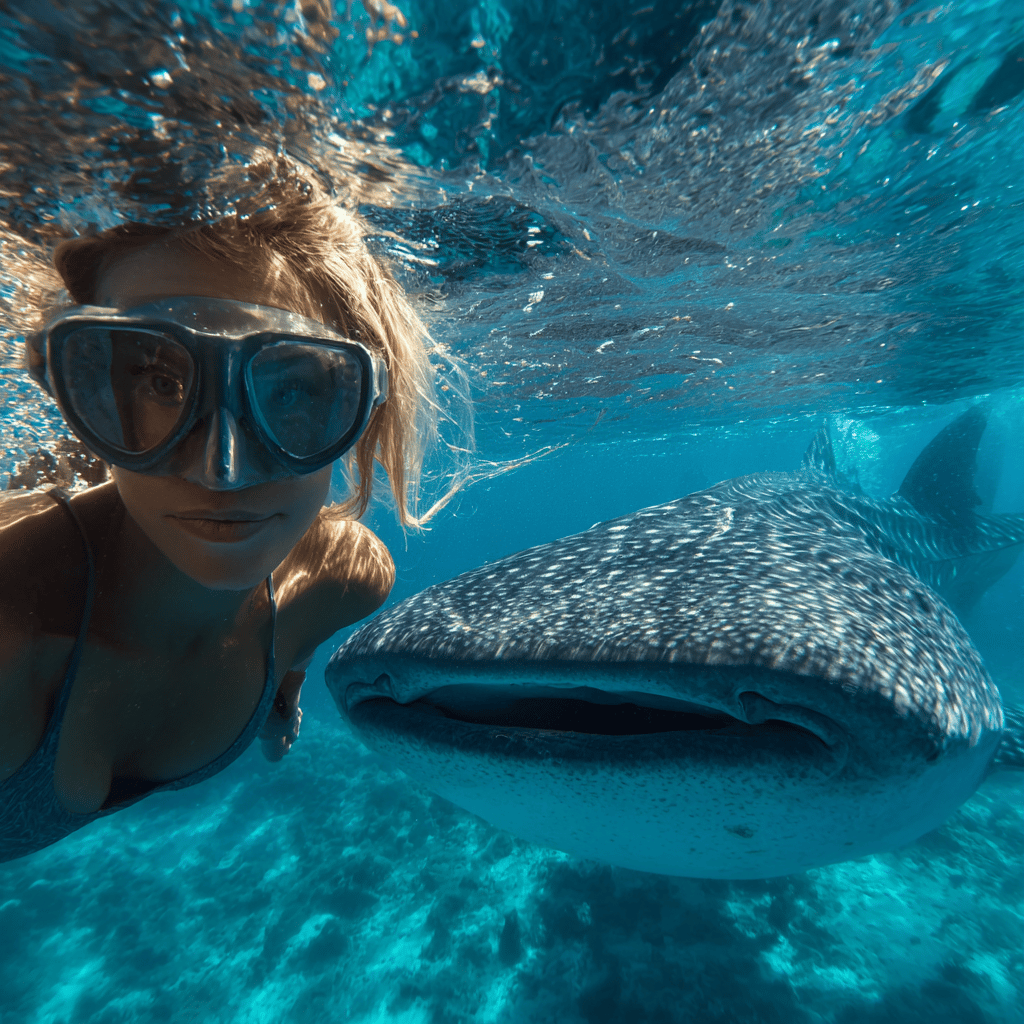 Snorkeling with whale sharks experience