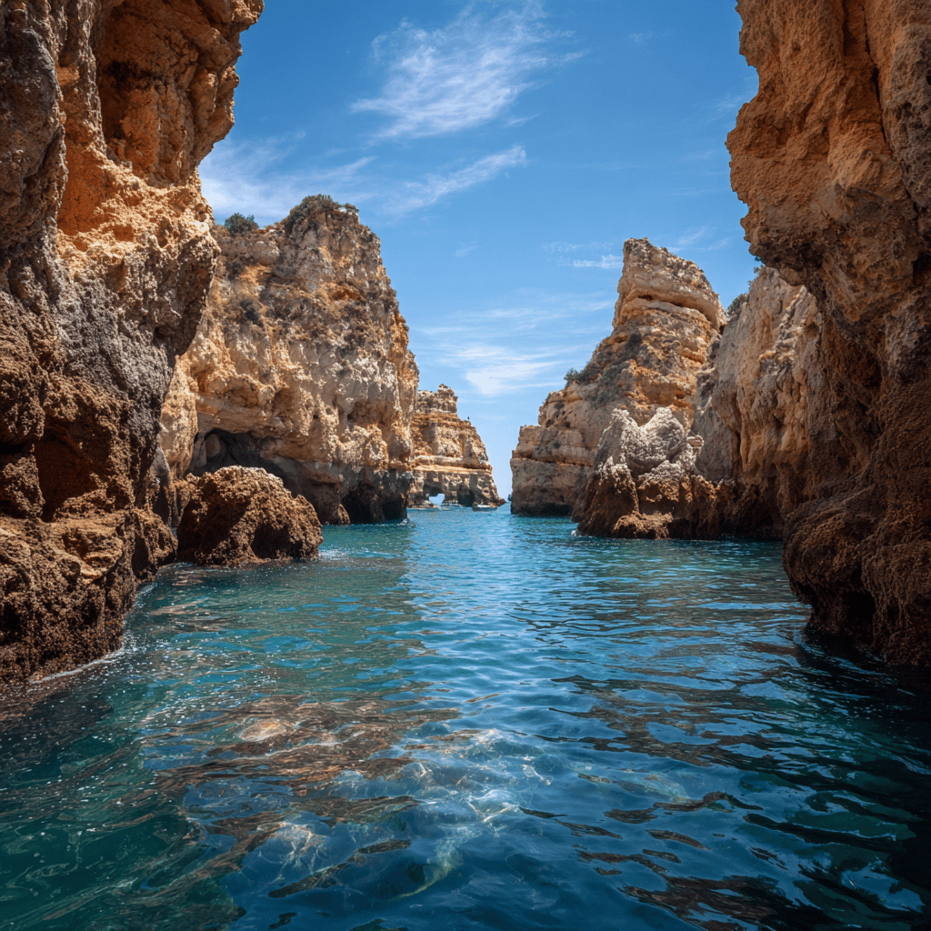Algarve coastal cliffs and caves