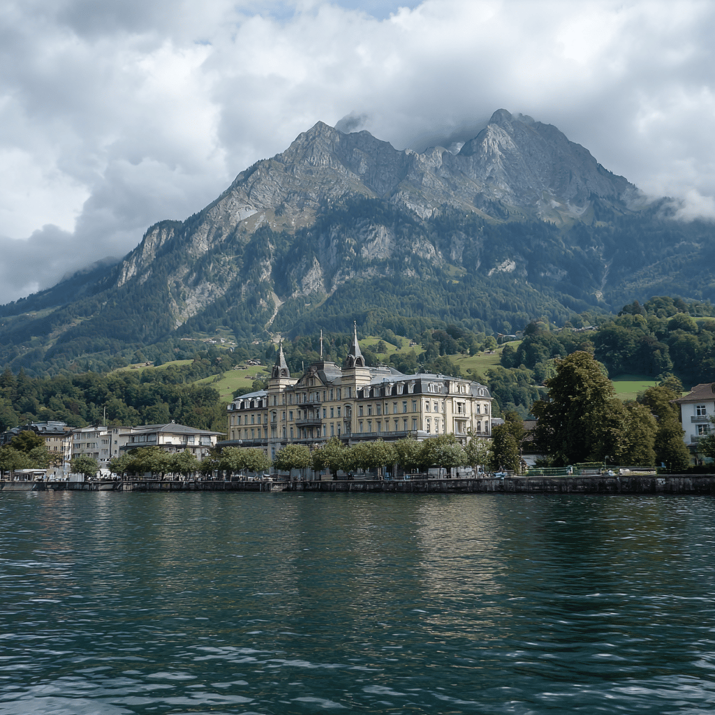 Historic Lucerne architecture and Chapel Bridge