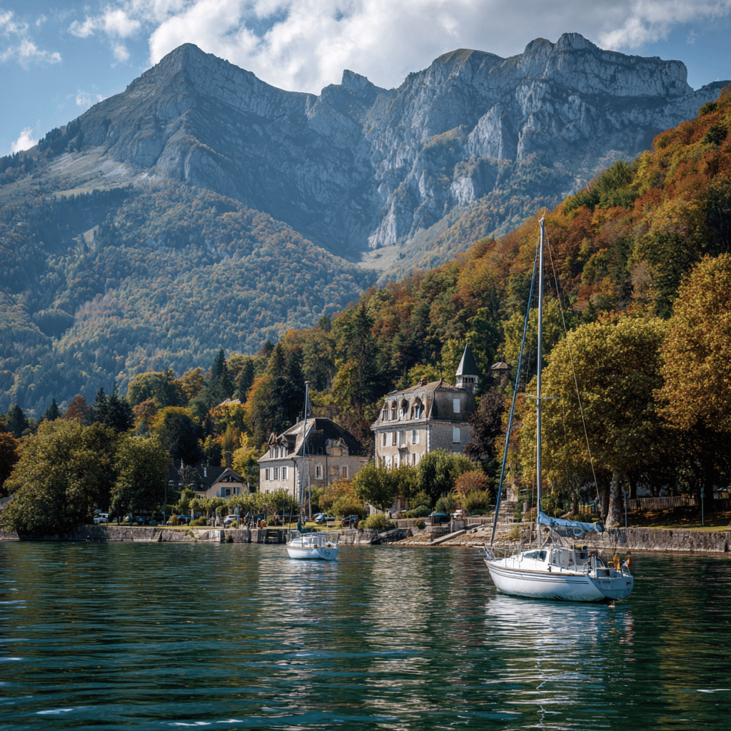 Annecy old town with Palais de l'Isle