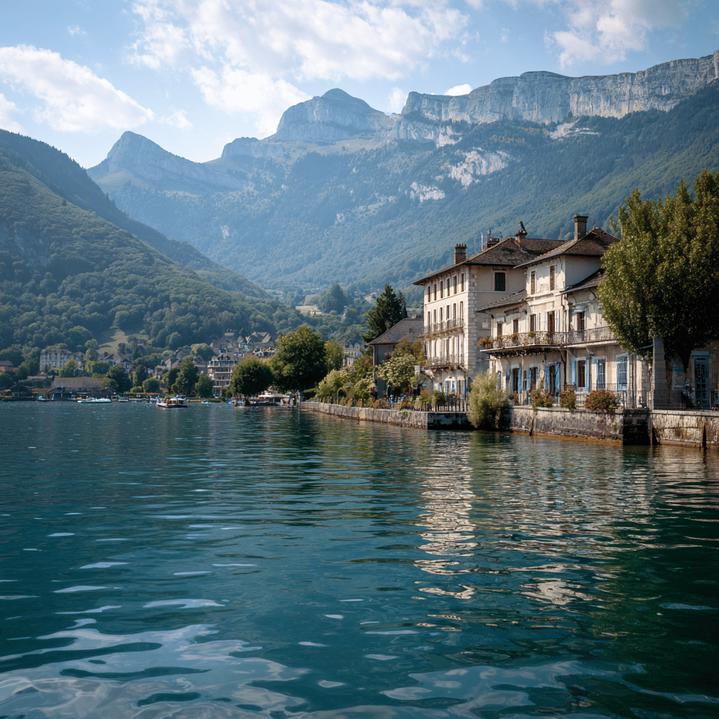 Lake Annecy boat tour with mountain views