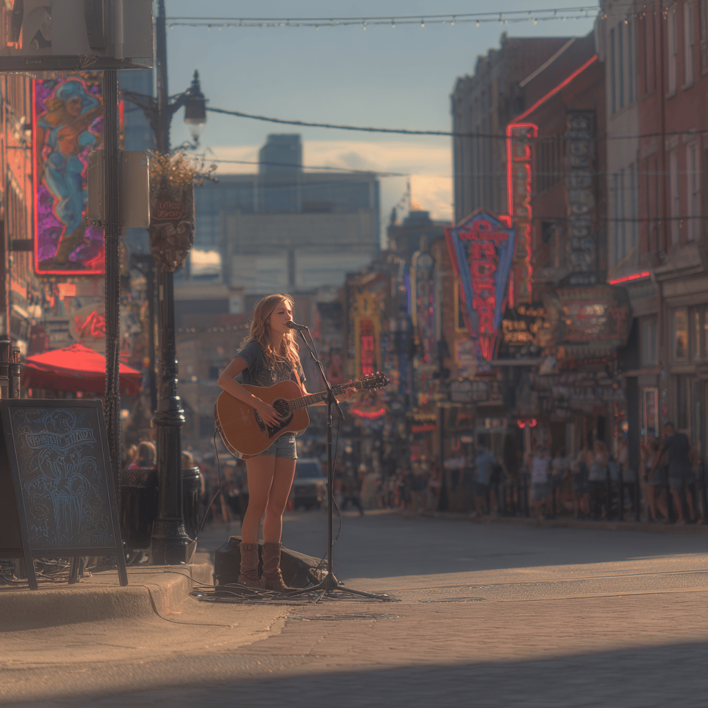 Nashville Broadway Street Music Scene
