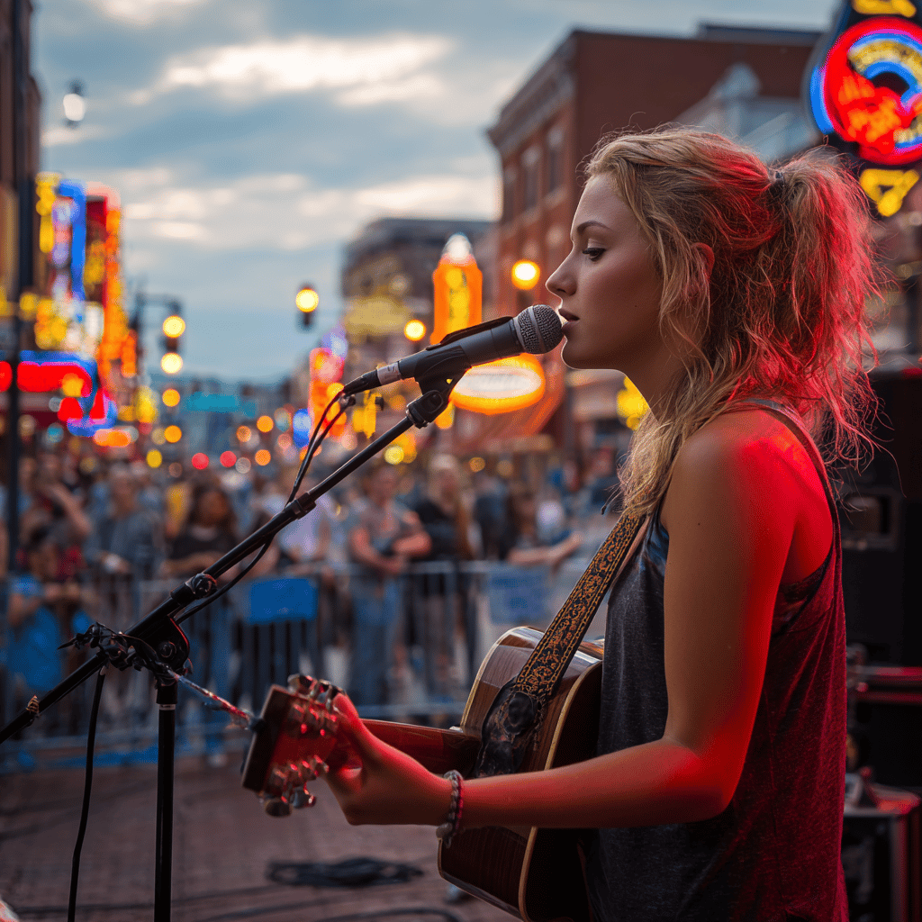 Nashville Broadway Street nightlife scene
