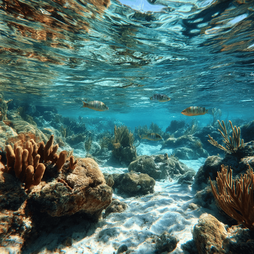 Vibrant coral reefs and tropical fish in Cozumel's crystal-clear waters