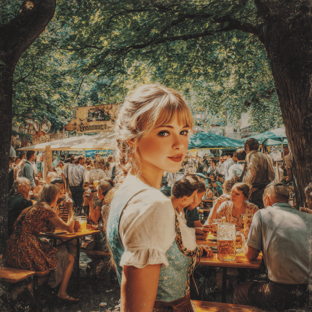 Munich Beer Garden Atmosphere