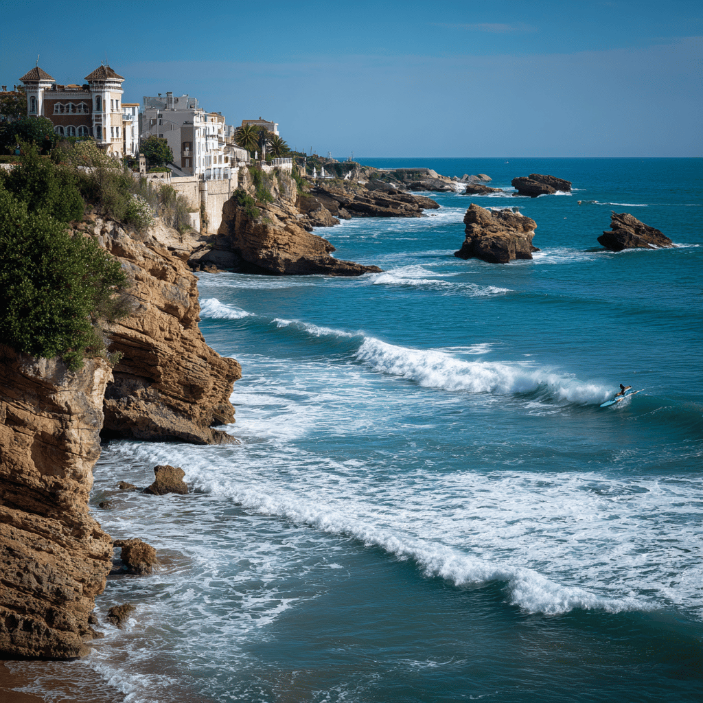 Biarritz coastline and waves