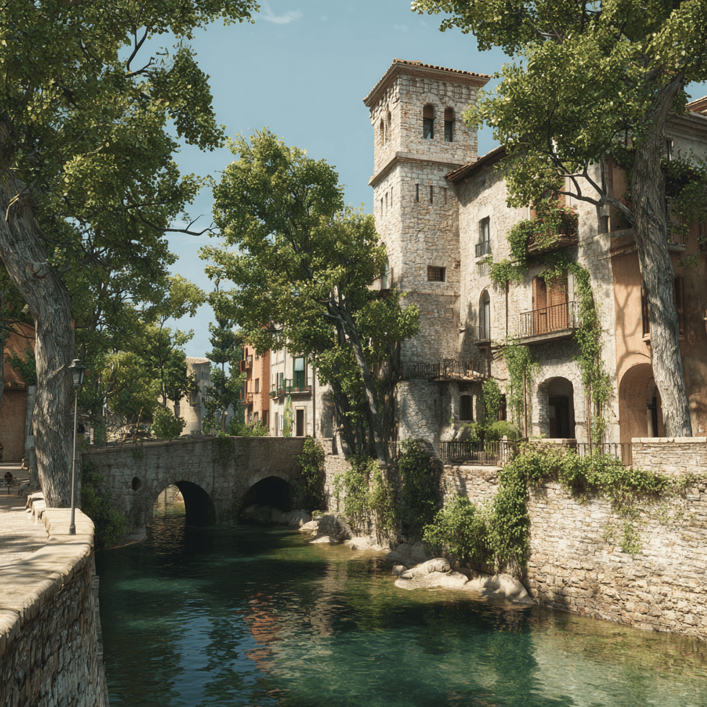 Historic streets of Girona Spain