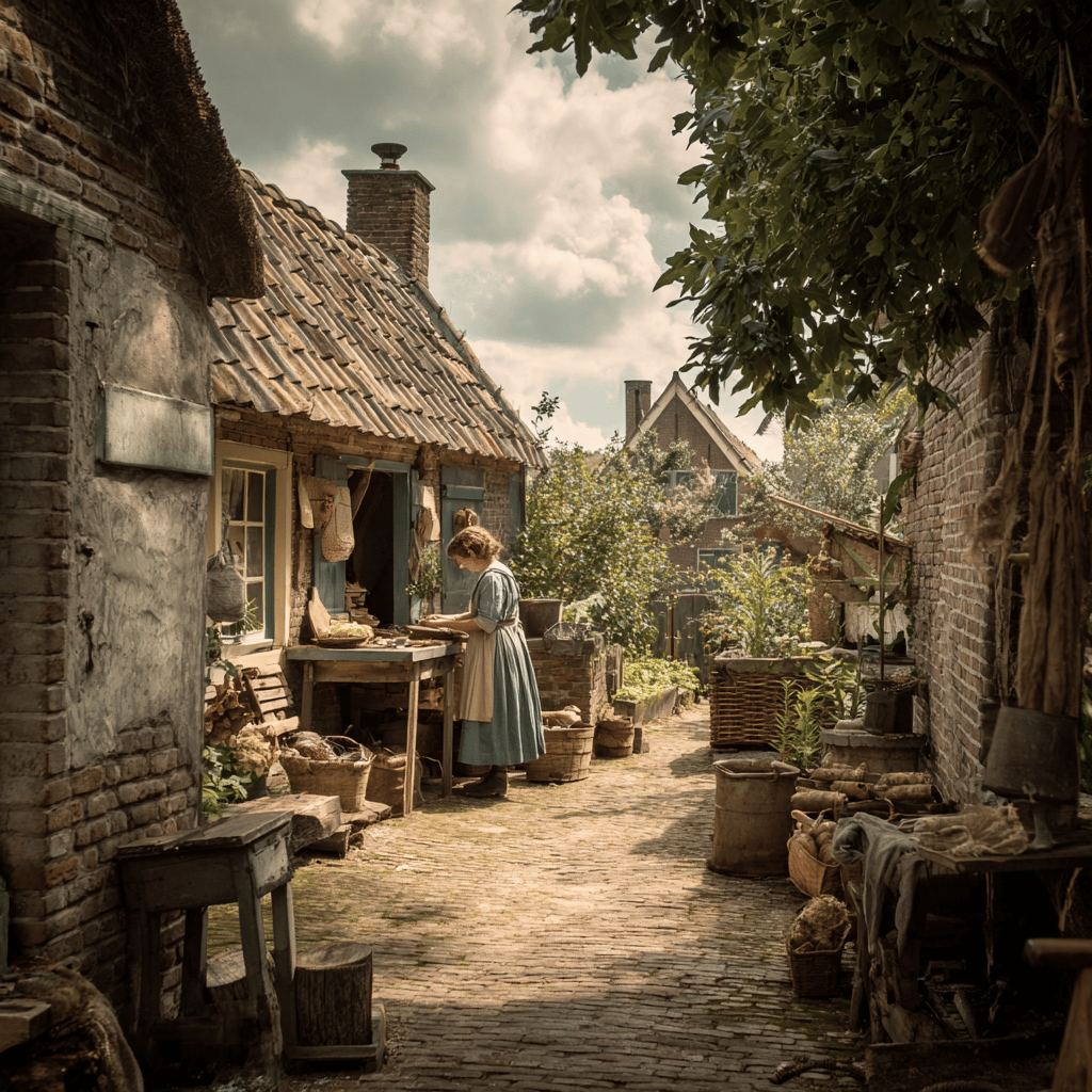 Traditional Dutch buildings at Openlucht Museum