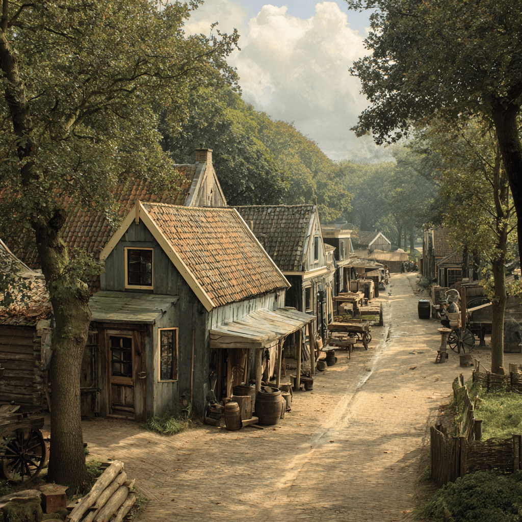 Traditional Dutch windmill at Openlucht Museum