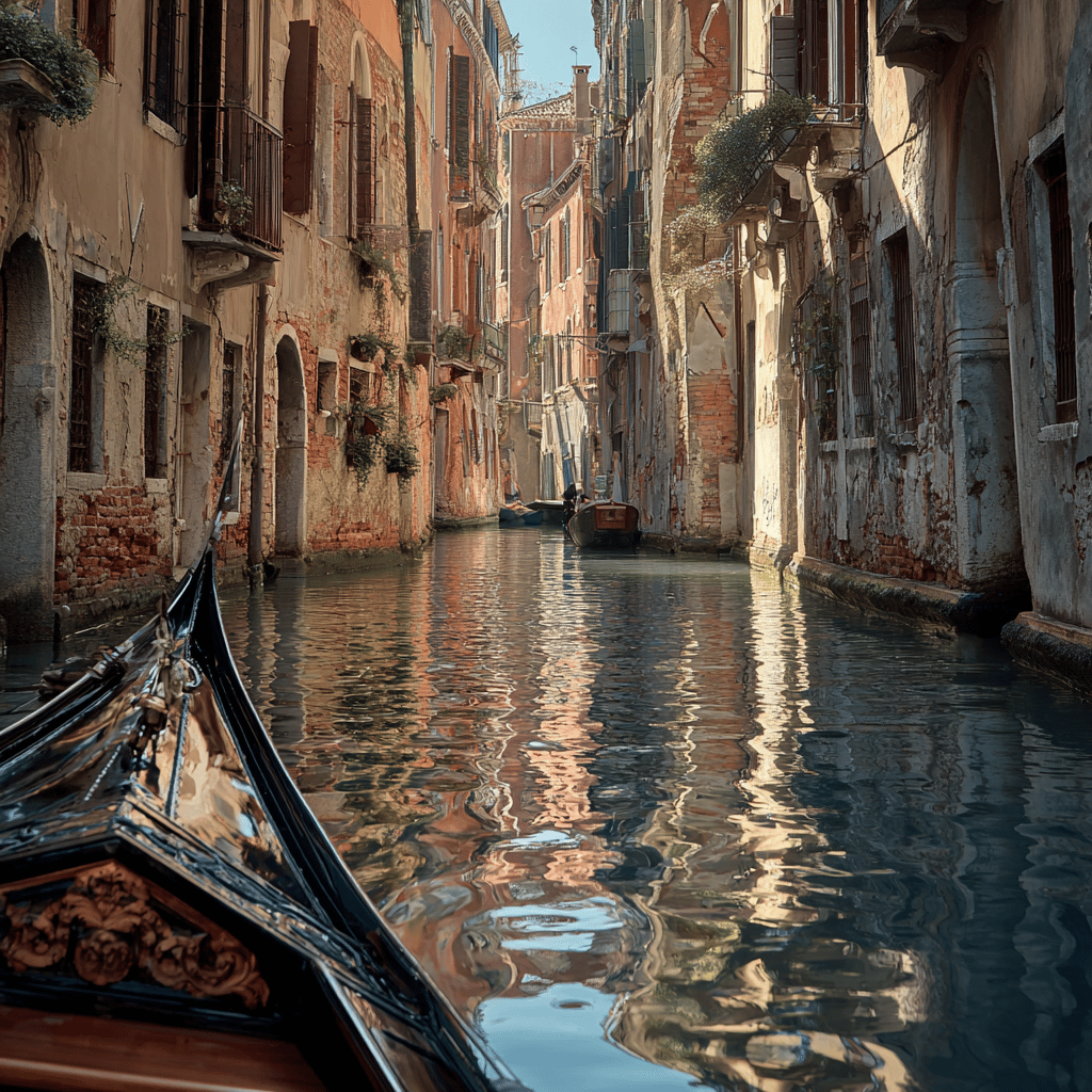 Scenic view of Venice canals with historic buildings
