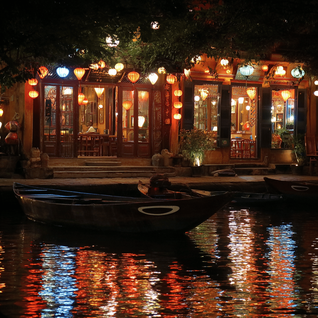Lantern-lit boat ride in Hoi An at sunset