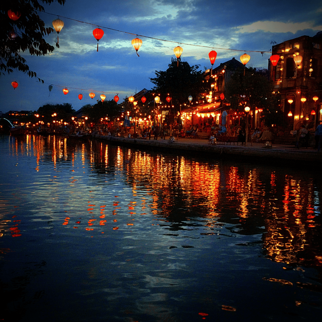Hoi An Old Town illuminated by lanterns at night