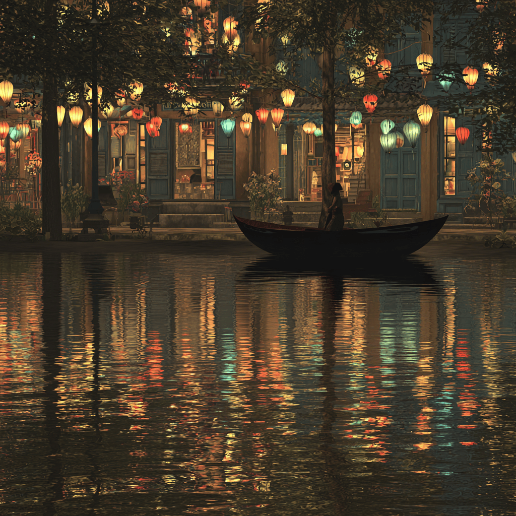 Lantern-lit boat ride in Hoi An at dusk