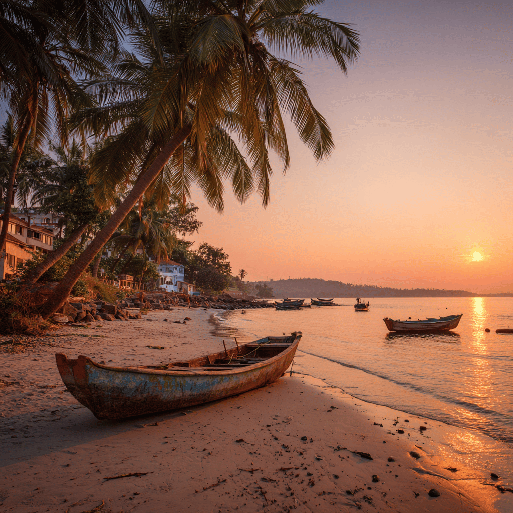 Sunset over Goa's beaches