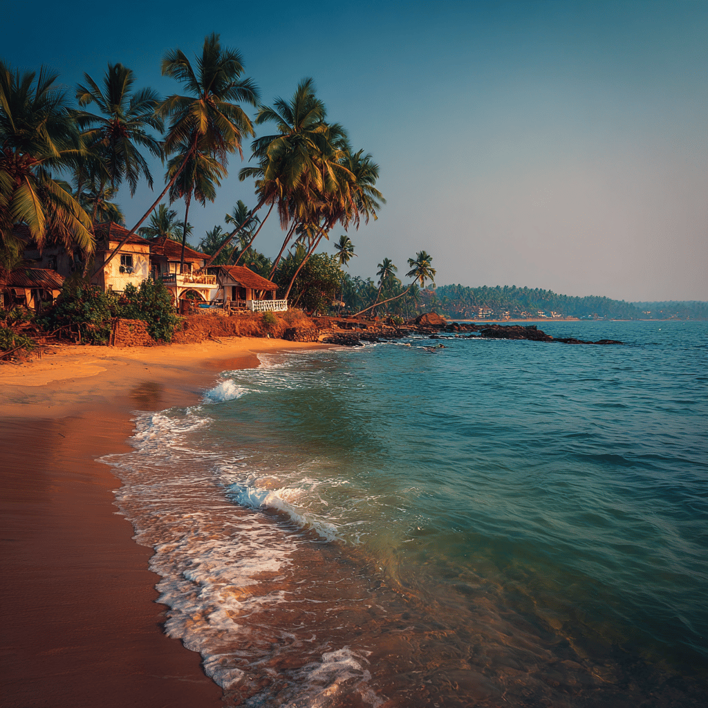 Sunset over Goa beach