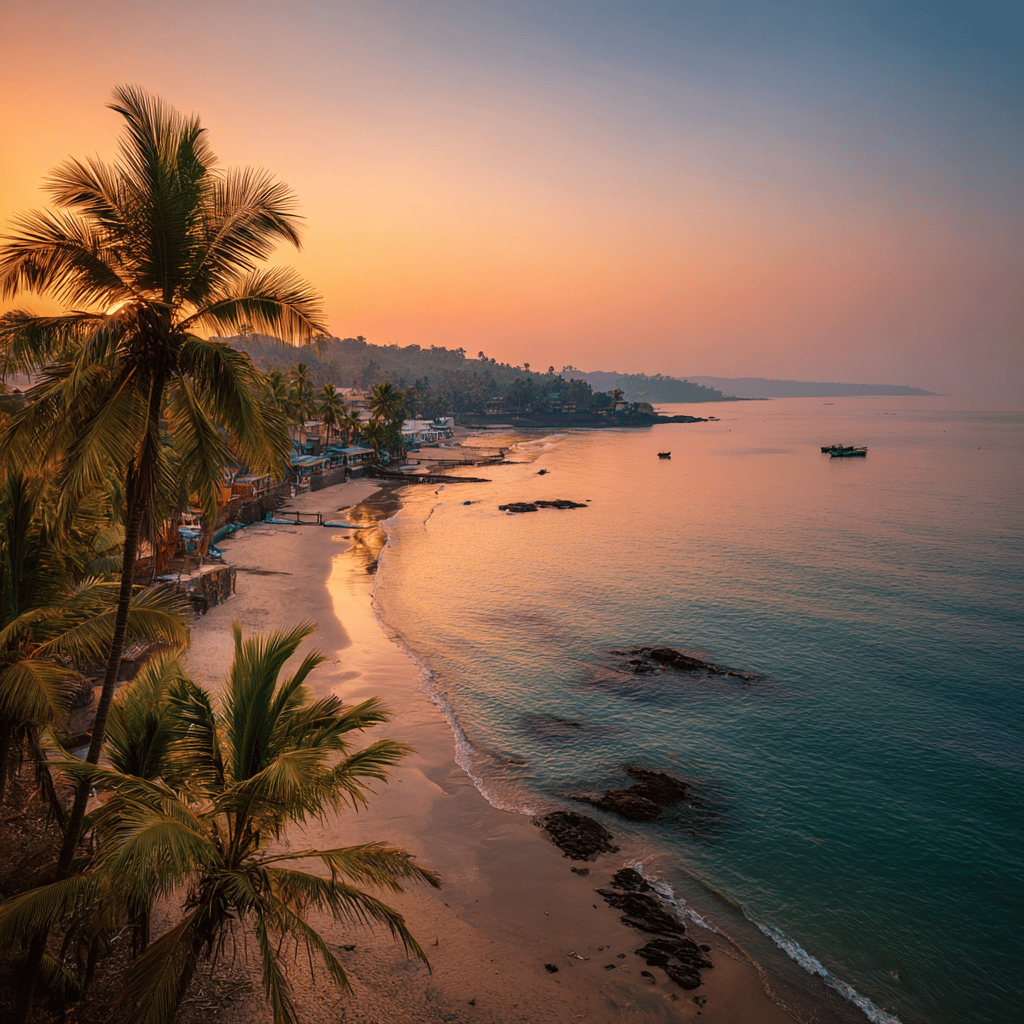 Goa beach relaxation and sunset views