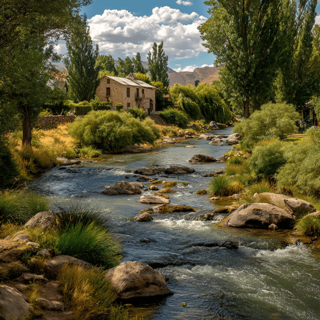 Charming streets and cafes in Neuquén town