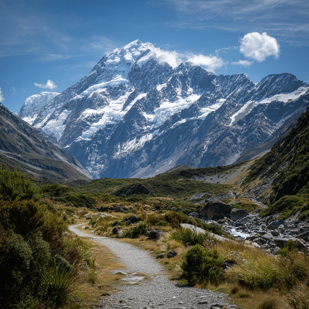 Hooker Valley Track panoramic view