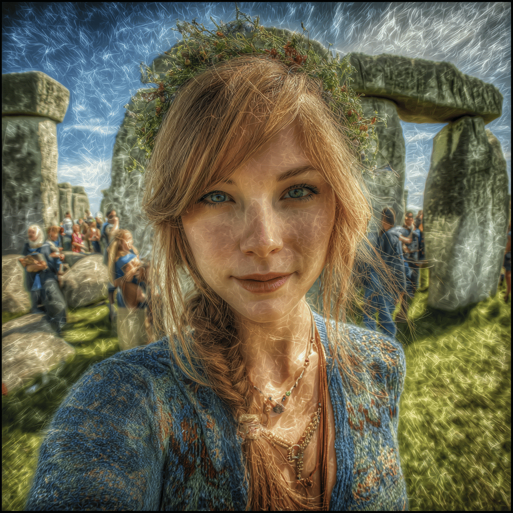Crowds gathering at Stonehenge for summer solstice