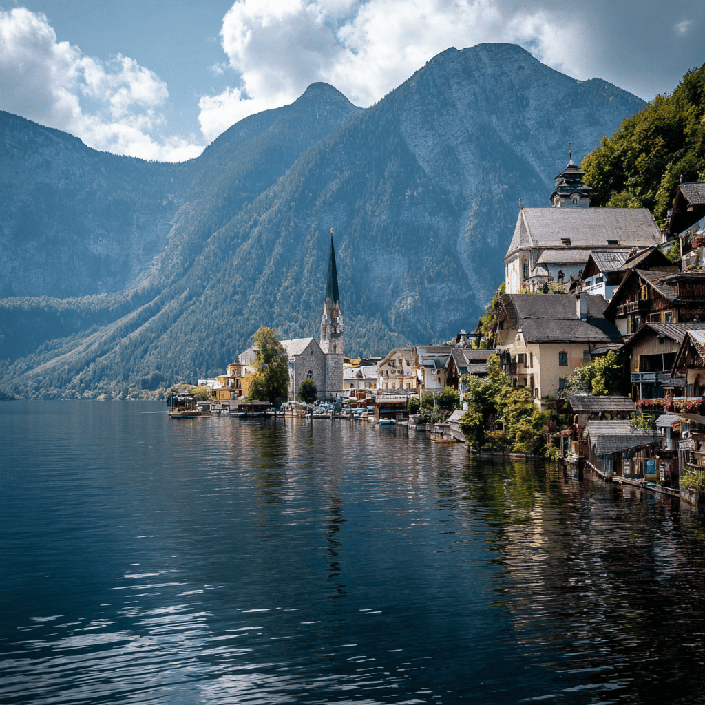 Lake Hallstatt boat ride scenic view