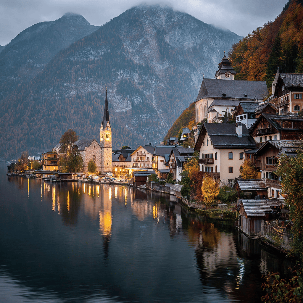 Hallstatt village panoramic view