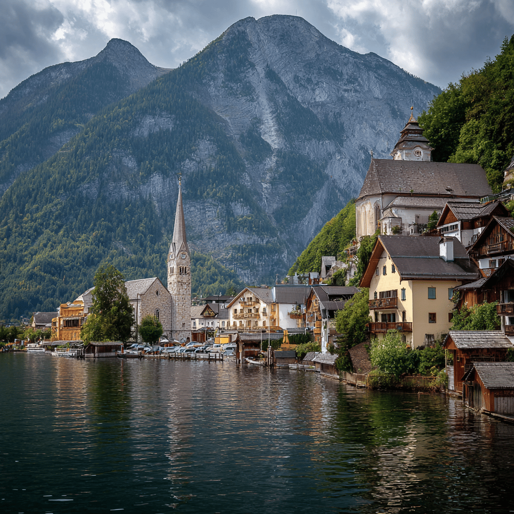 Hallstatt mountain views and architecture
