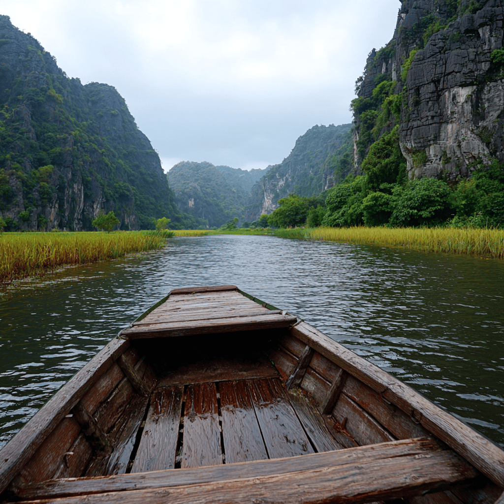 Cycling paths through Tam Coc countryside