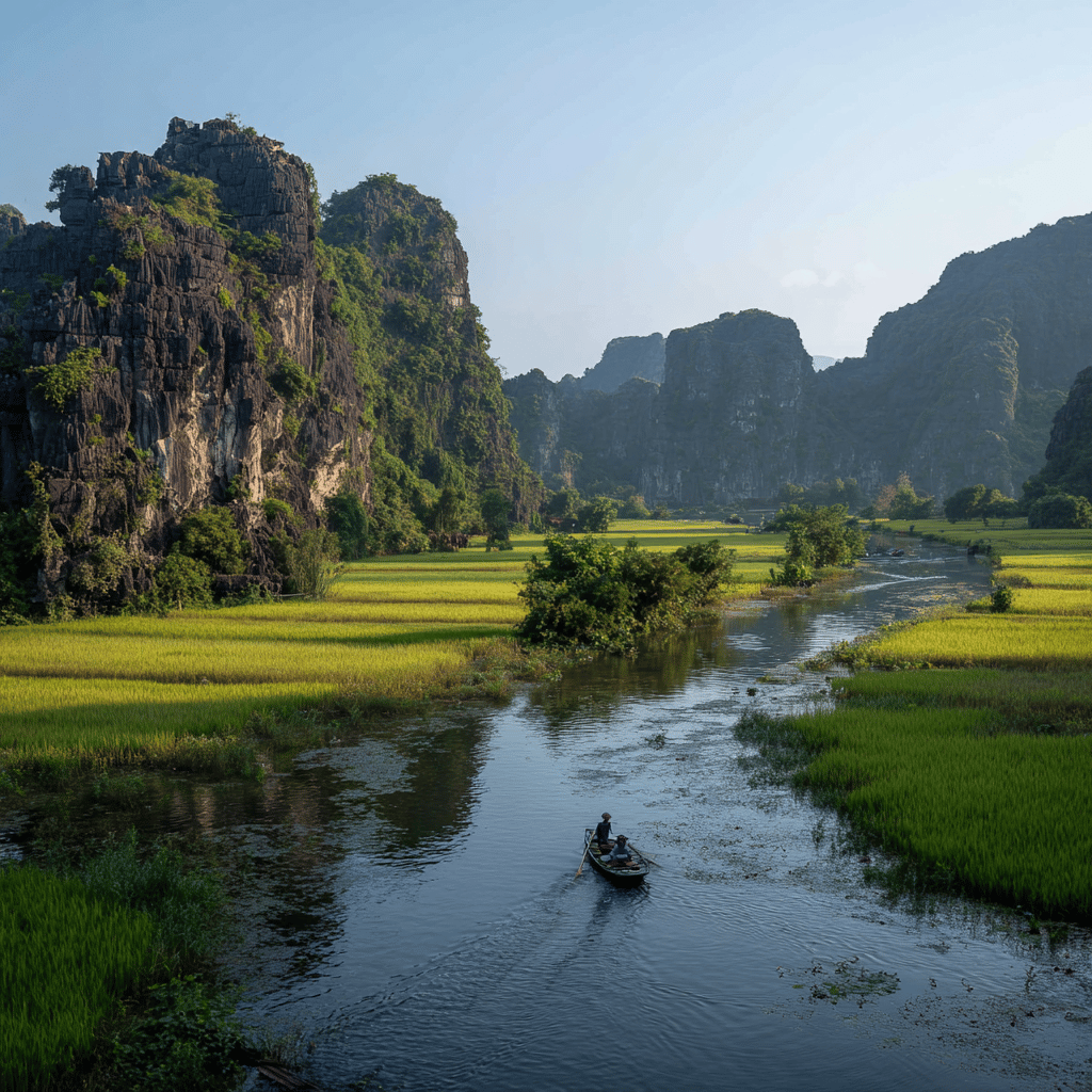 Traditional boat tour through Tam Coc caves and waterways