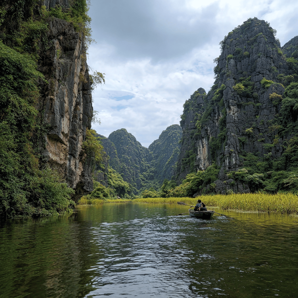 Tam Coc limestone karsts and river landscape