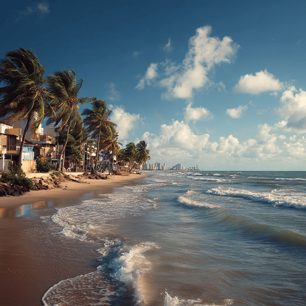 Beautiful beaches of Fortaleza with crystal clear waters