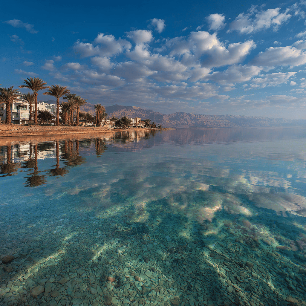 Dead Sea landscape and resorts