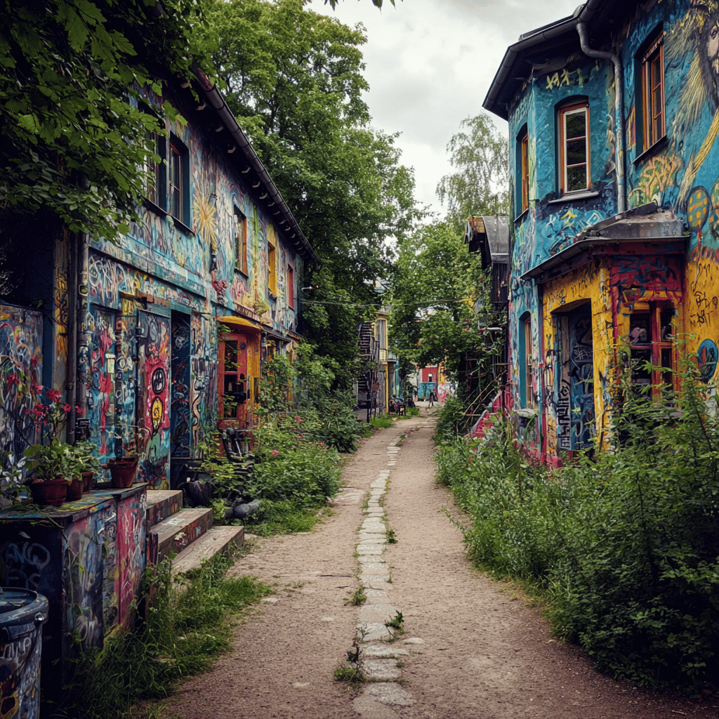 Scenic lake area in Freetown Christiania