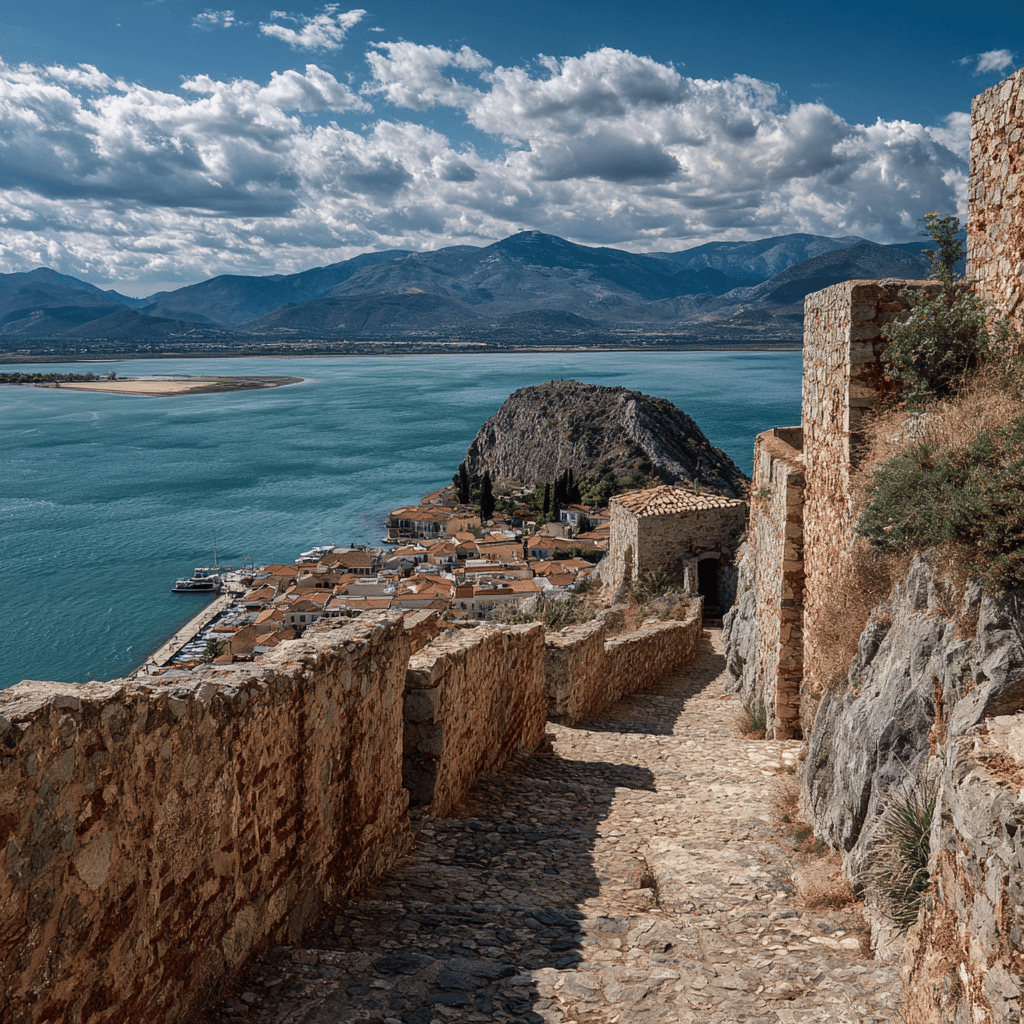 Colorful streets of Nafplio with traditional architecture