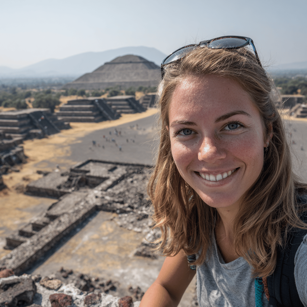 Sunrise at Teotihuacan pyramids
