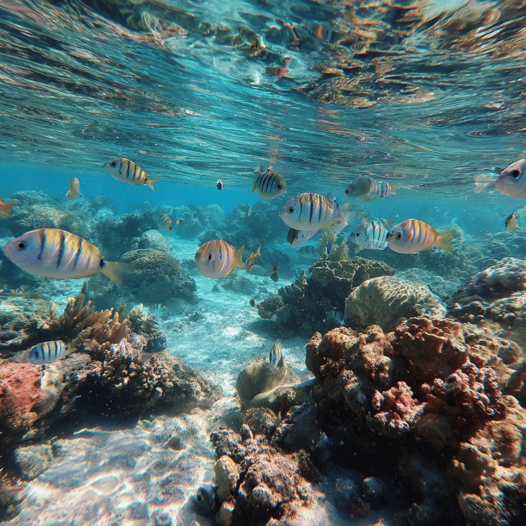 Diverse marine life and coral reefs in Okinawa waters