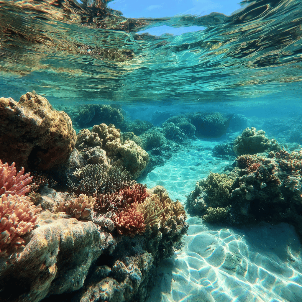 Crystal clear waters of Okinawa perfect for snorkeling
