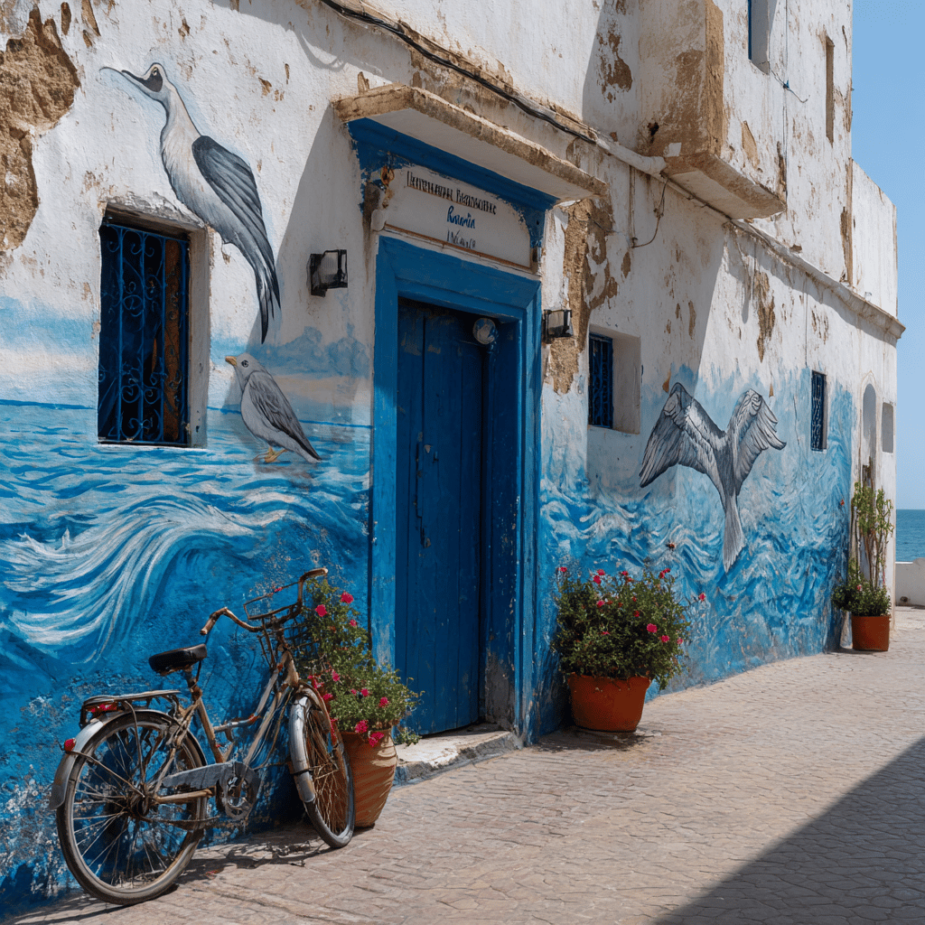Traditional Moroccan street art and murals