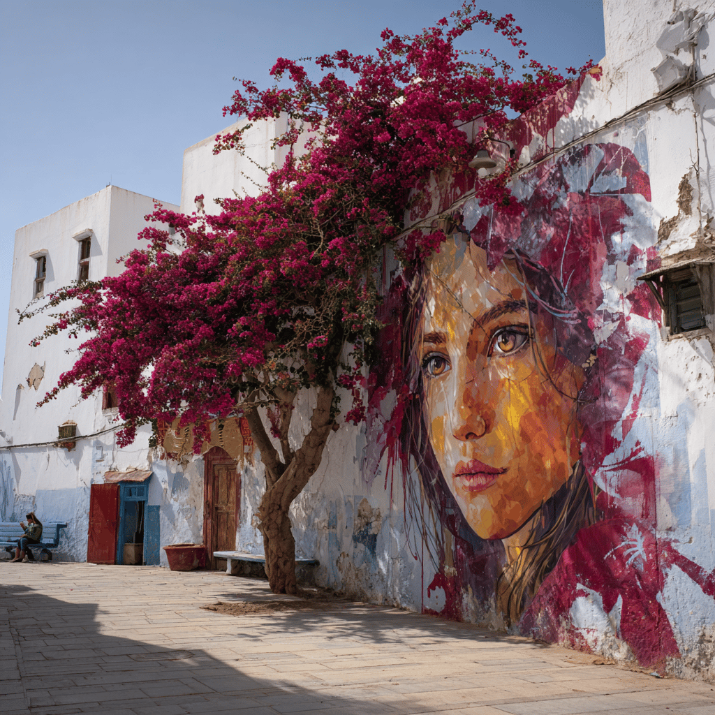 Vibrant street art in Asilah's medina