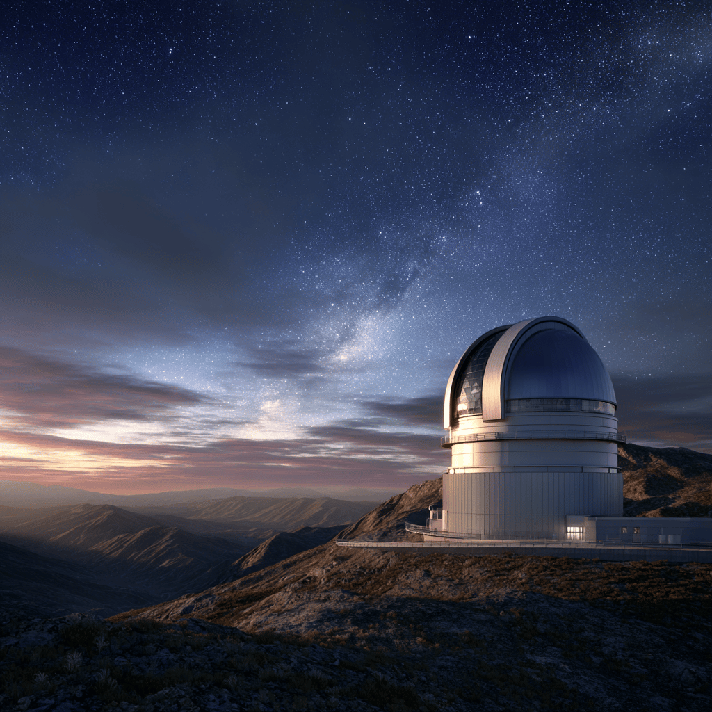 Night sky view from Mamalluca Observatory